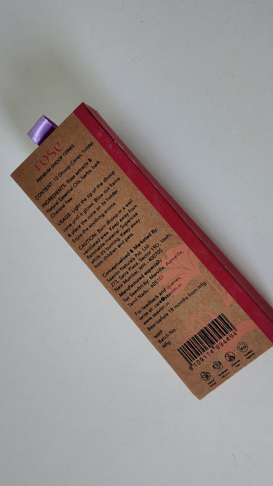 Rose Incense Cone– Natural Fragrance for Calm & Bliss