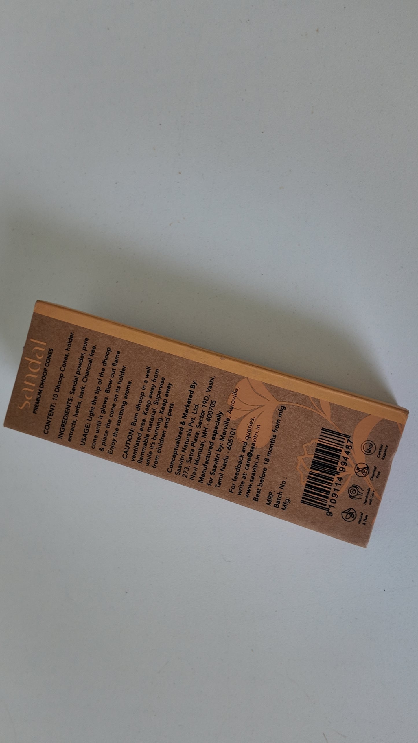 Saavitri Sandalwood Incense Cones with Holder | Premium Natural Dhoop Cones | Long Lasting Sandal Fragrance | Incense for Meditation, Yoga, Puja, Home Fragrance & Aromatherapy